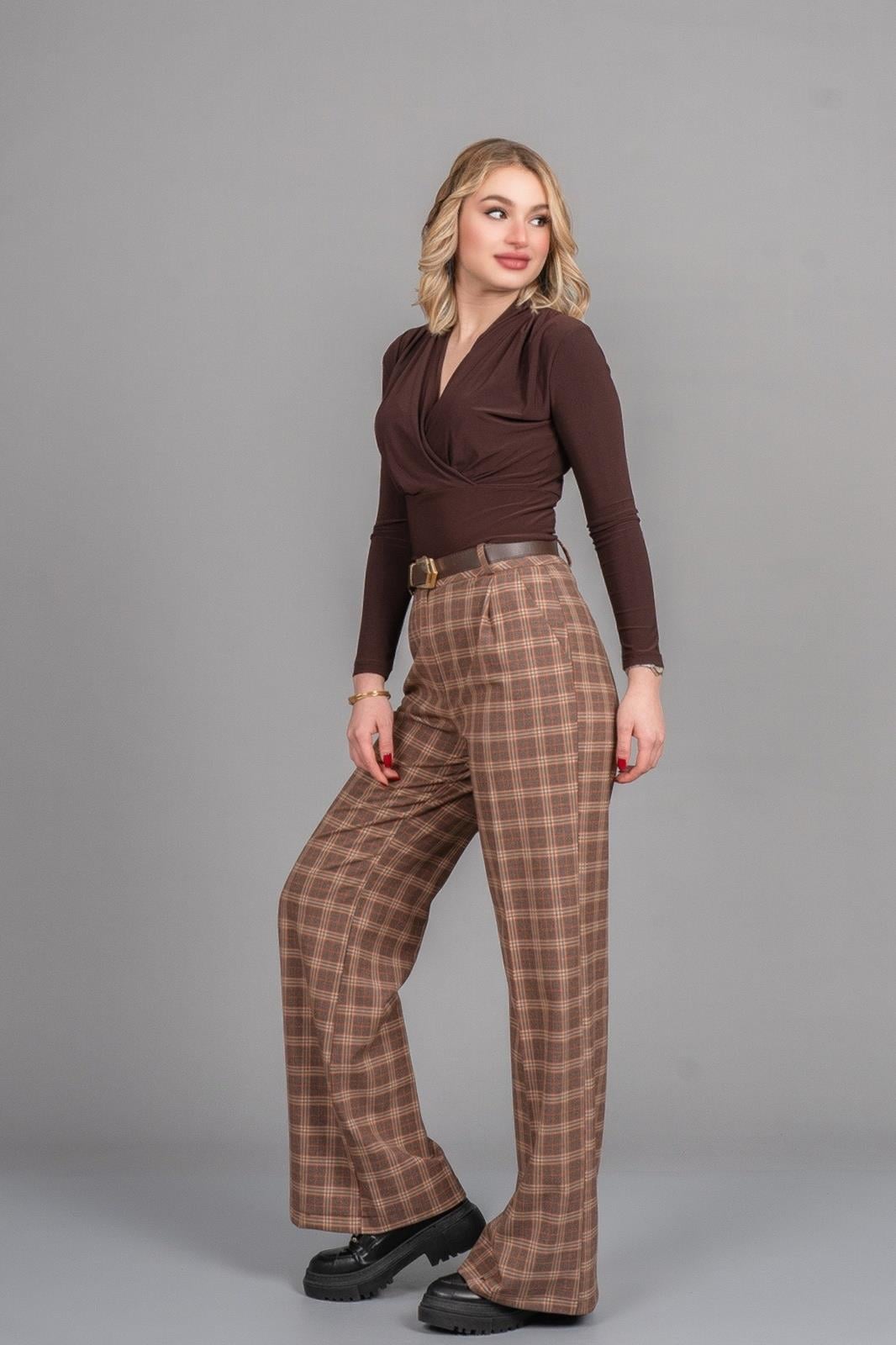DIANE PÖTİKARE PANTOLON - EKOSE - KARELİ