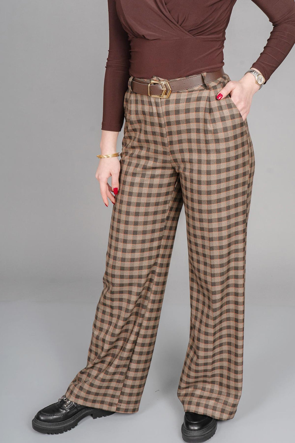 DIANE PÖTİKARE PANTOLON - EKOSE - KARELİ