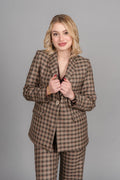 DOLLY PÖTİKARE BLAZER CEKET - EKOSE - KARELİ