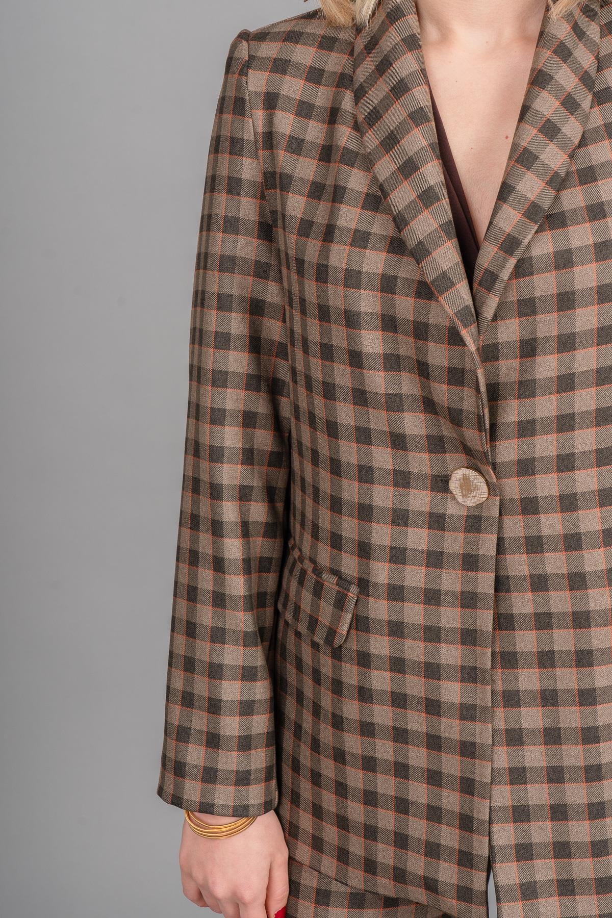 DOLLY PÖTİKARE BLAZER CEKET - EKOSE - KARELİ