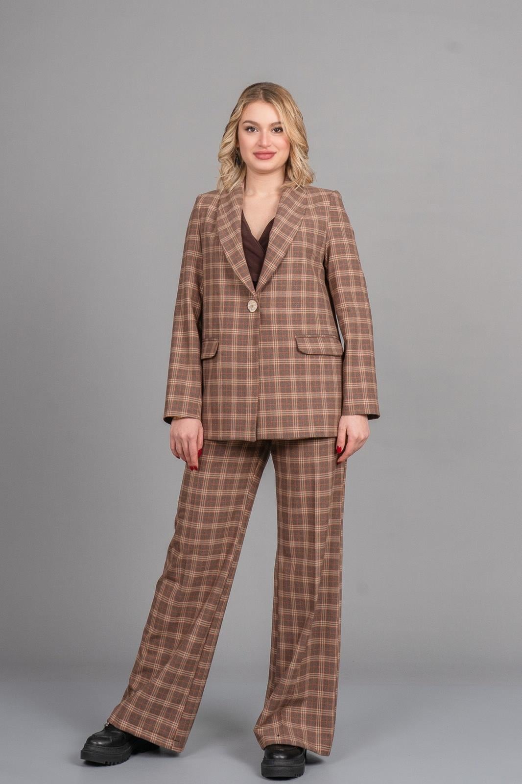 DOLLY PÖTİKARE BLAZER CEKET - EKOSE - KARELİ