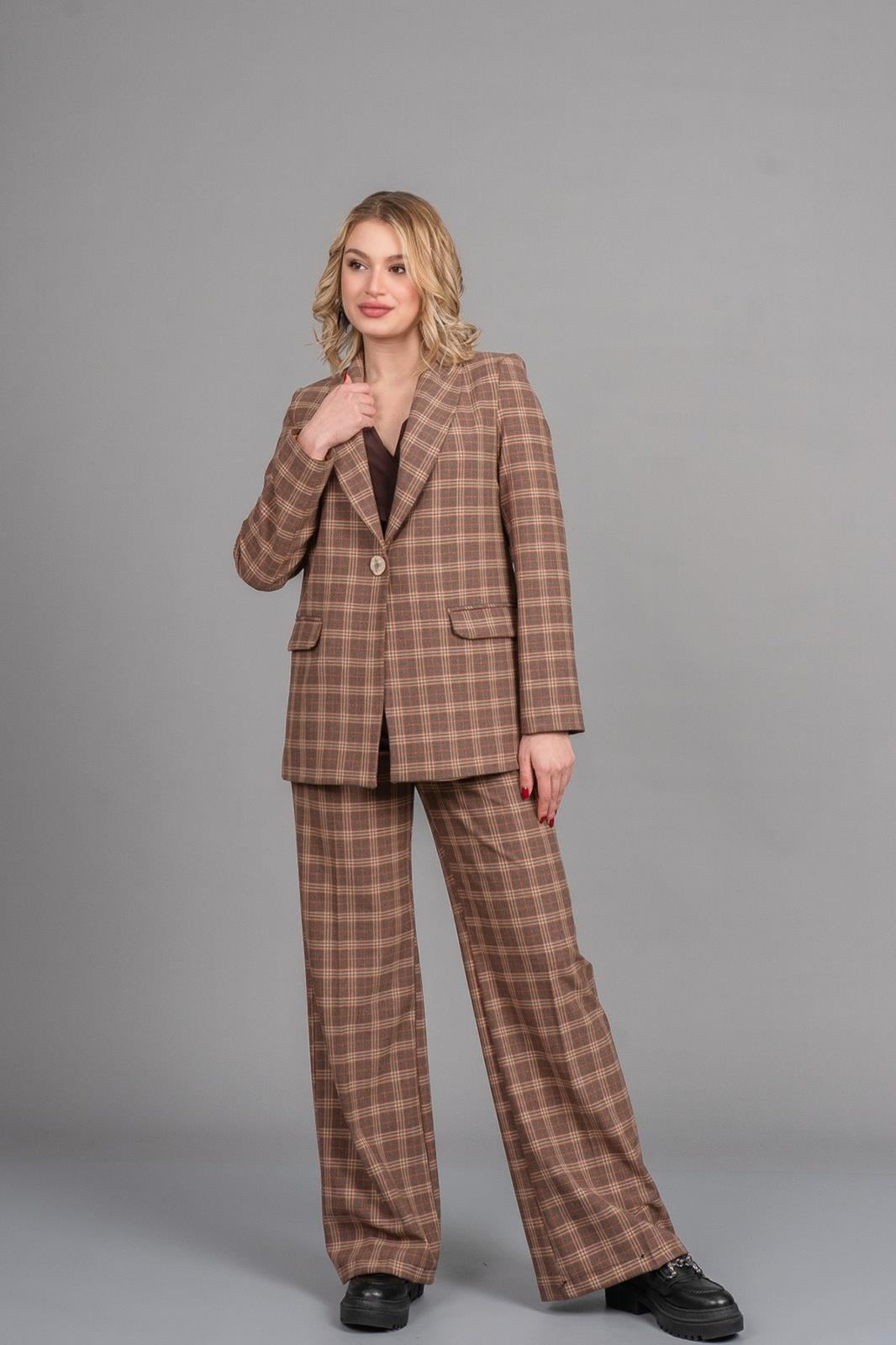 DOLLY PÖTİKARE BLAZER CEKET - EKOSE - KARELİ