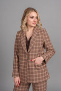 DOLLY PÖTİKARE BLAZER CEKET - EKOSE - KARELİ