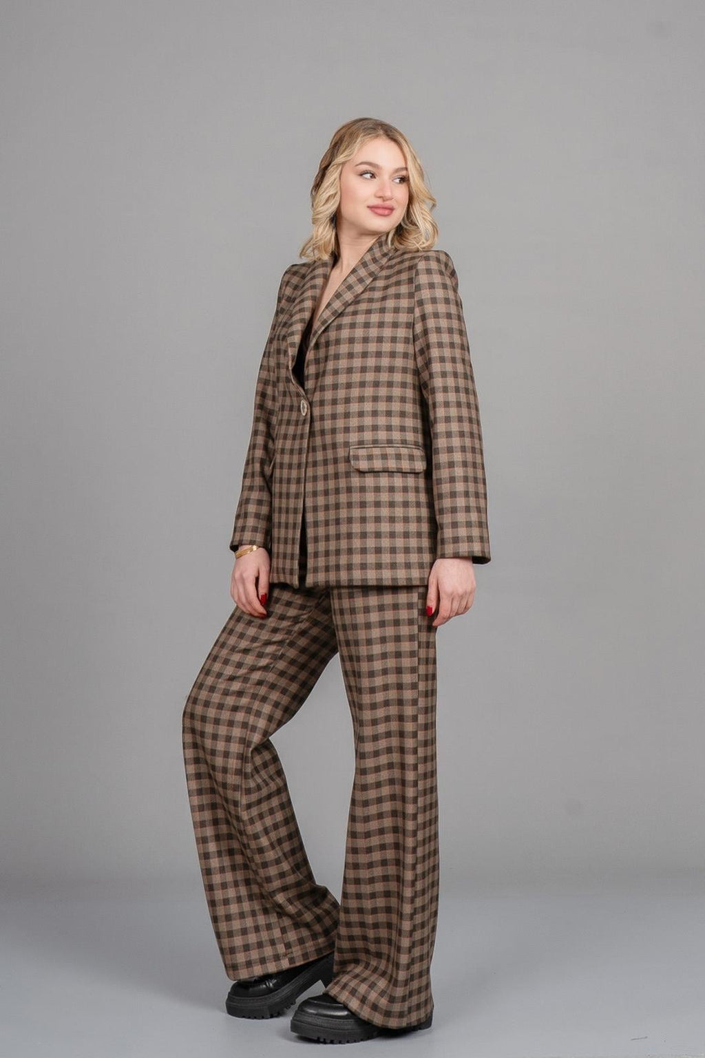DOLLY PÖTİKARE BLAZER CEKET - EKOSE - KARELİ