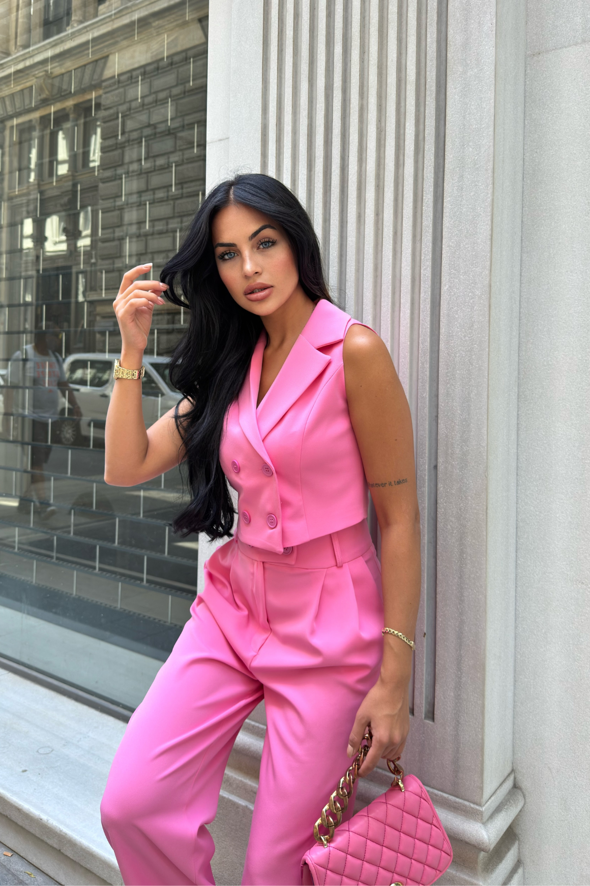 EMERY YELEK PANTOLON İKİLİ TAKIM - PEMBE