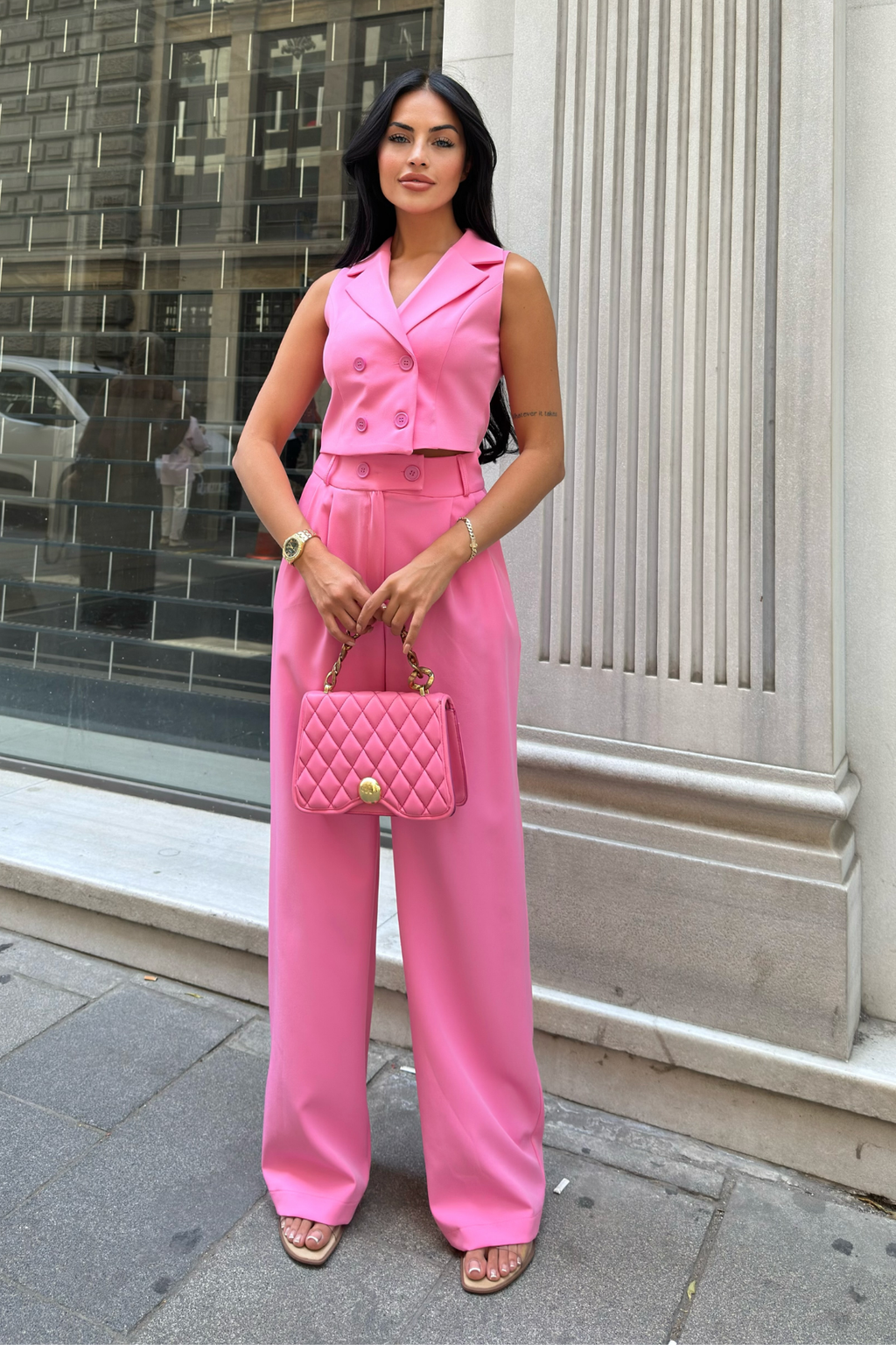 EMERY YELEK PANTOLON İKİLİ TAKIM - PEMBE