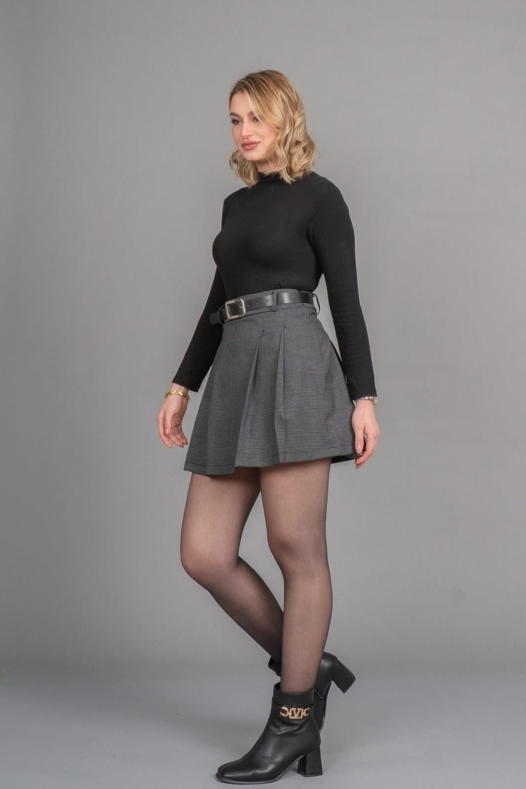 FREYA MİNİ ETEK - EKOSE - KARELİ