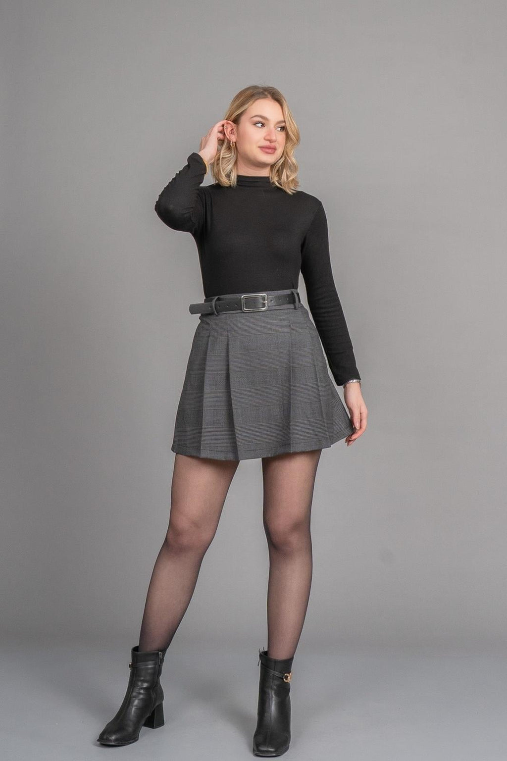 FREYA MİNİ ETEK - EKOSE - KARELİ