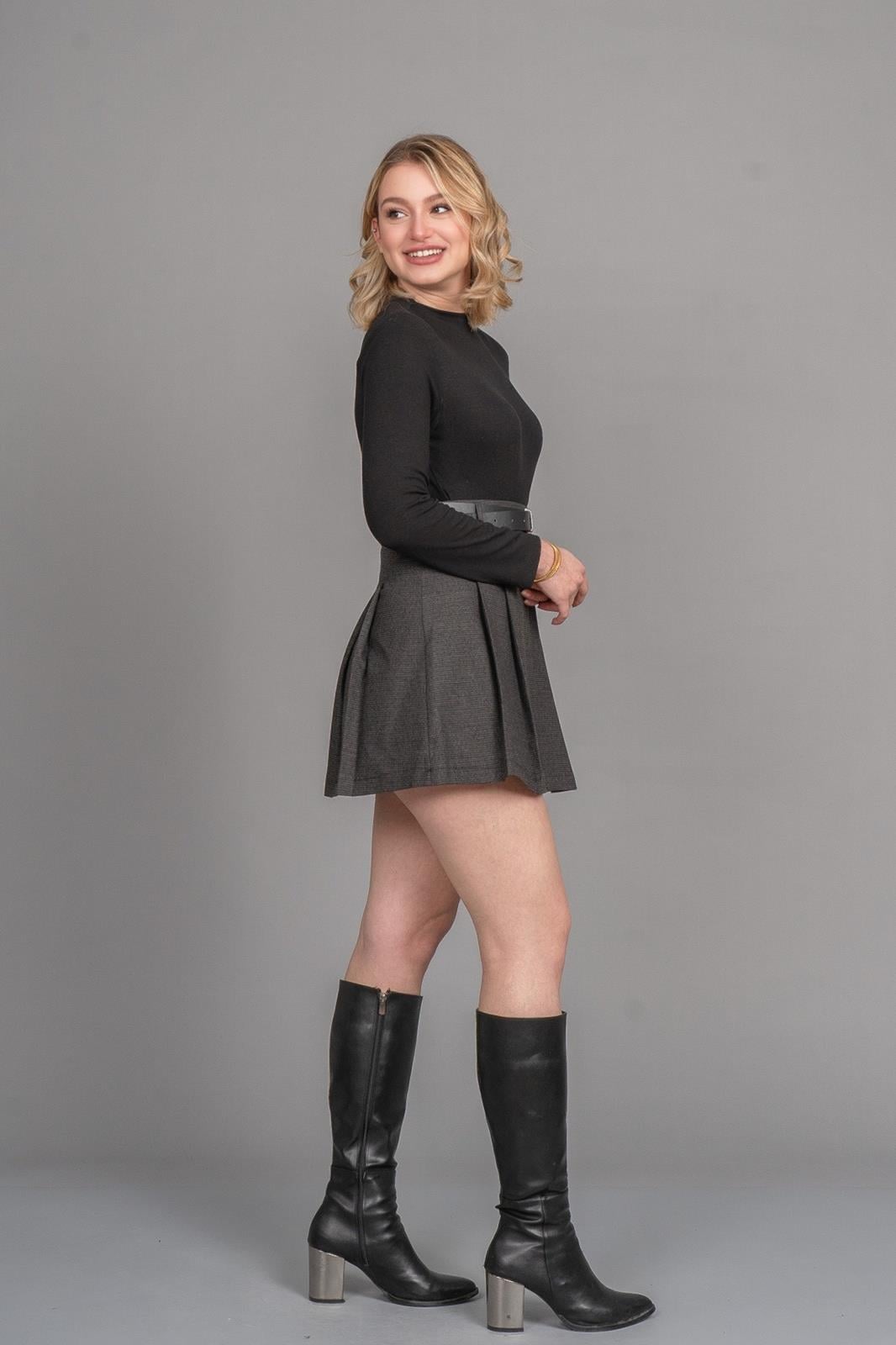 FREYA MİNİ ETEK - EKOSE - KARELİ