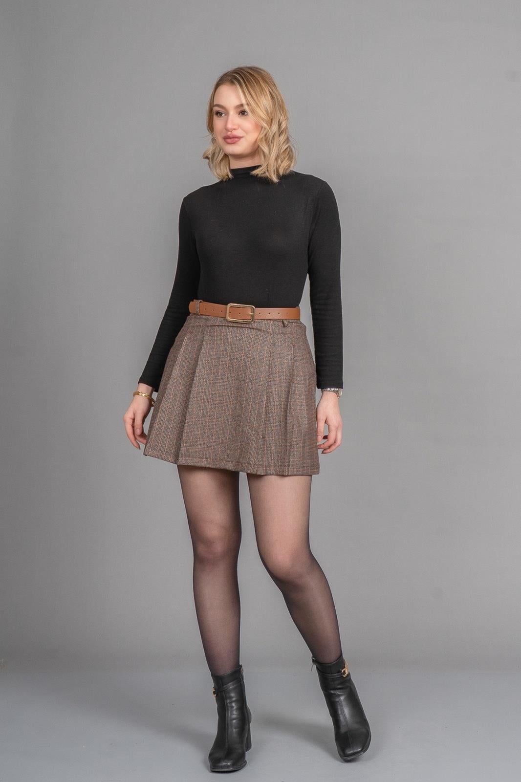 FREYA MİNİ ETEK - EKOSE - KARELİ