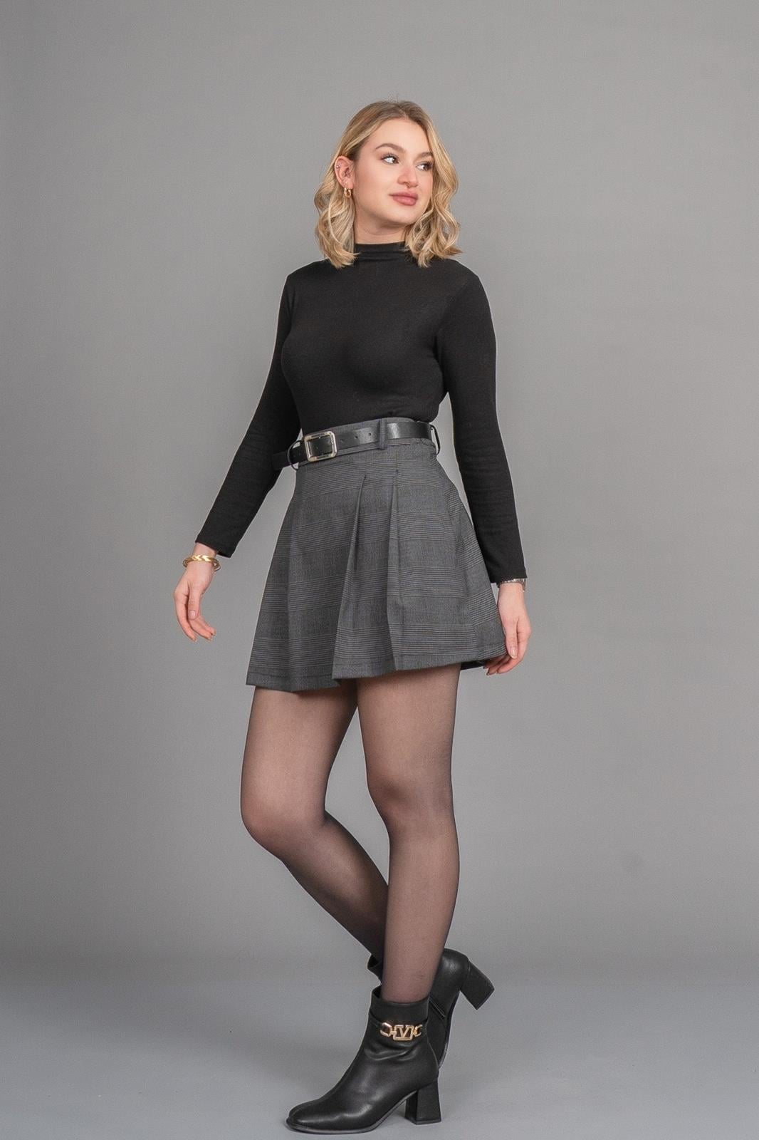 FREYA MİNİ ETEK - EKOSE - KARELİ