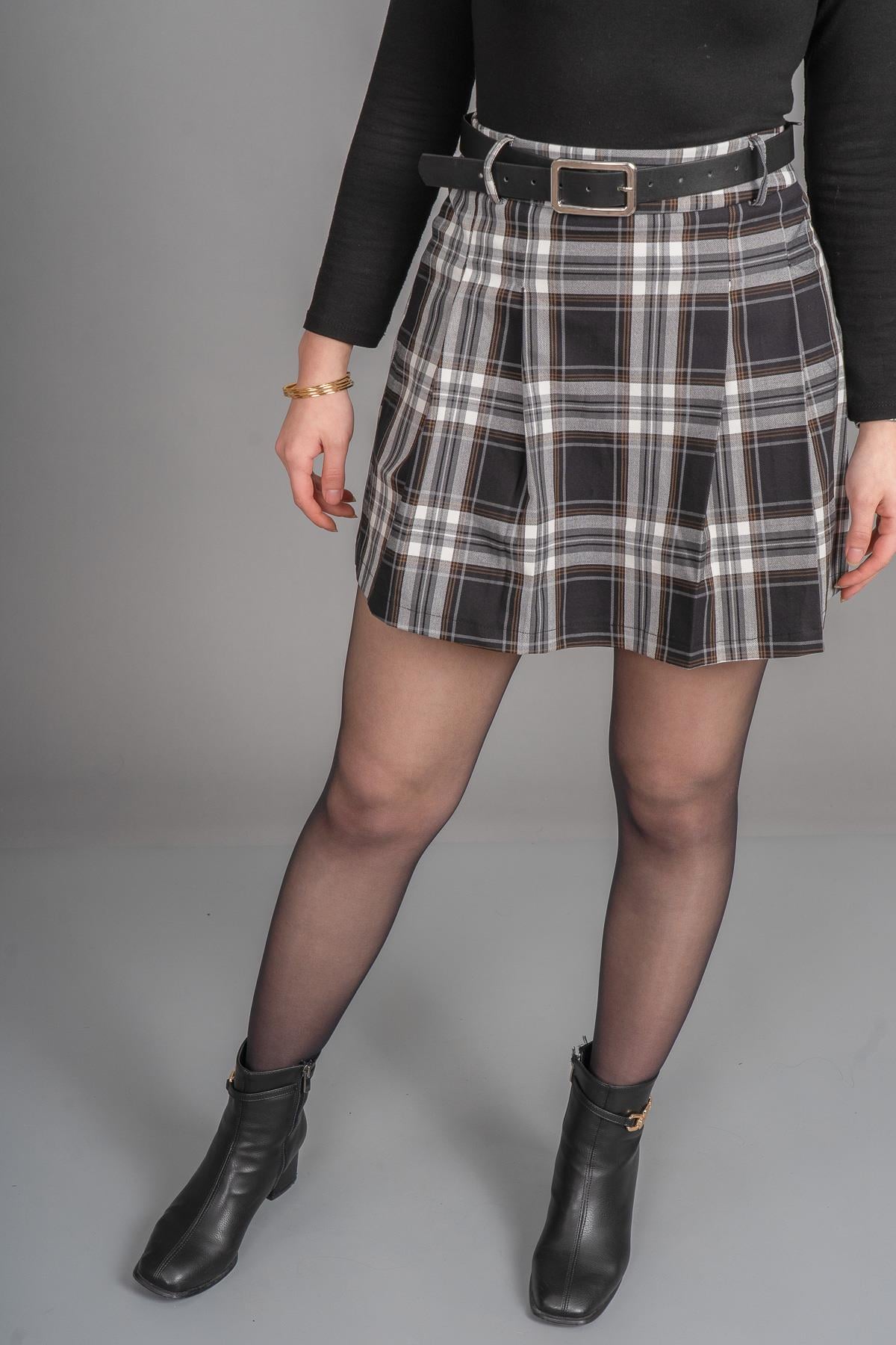 FREYA MİNİ ETEK - EKOSE - KARELİ