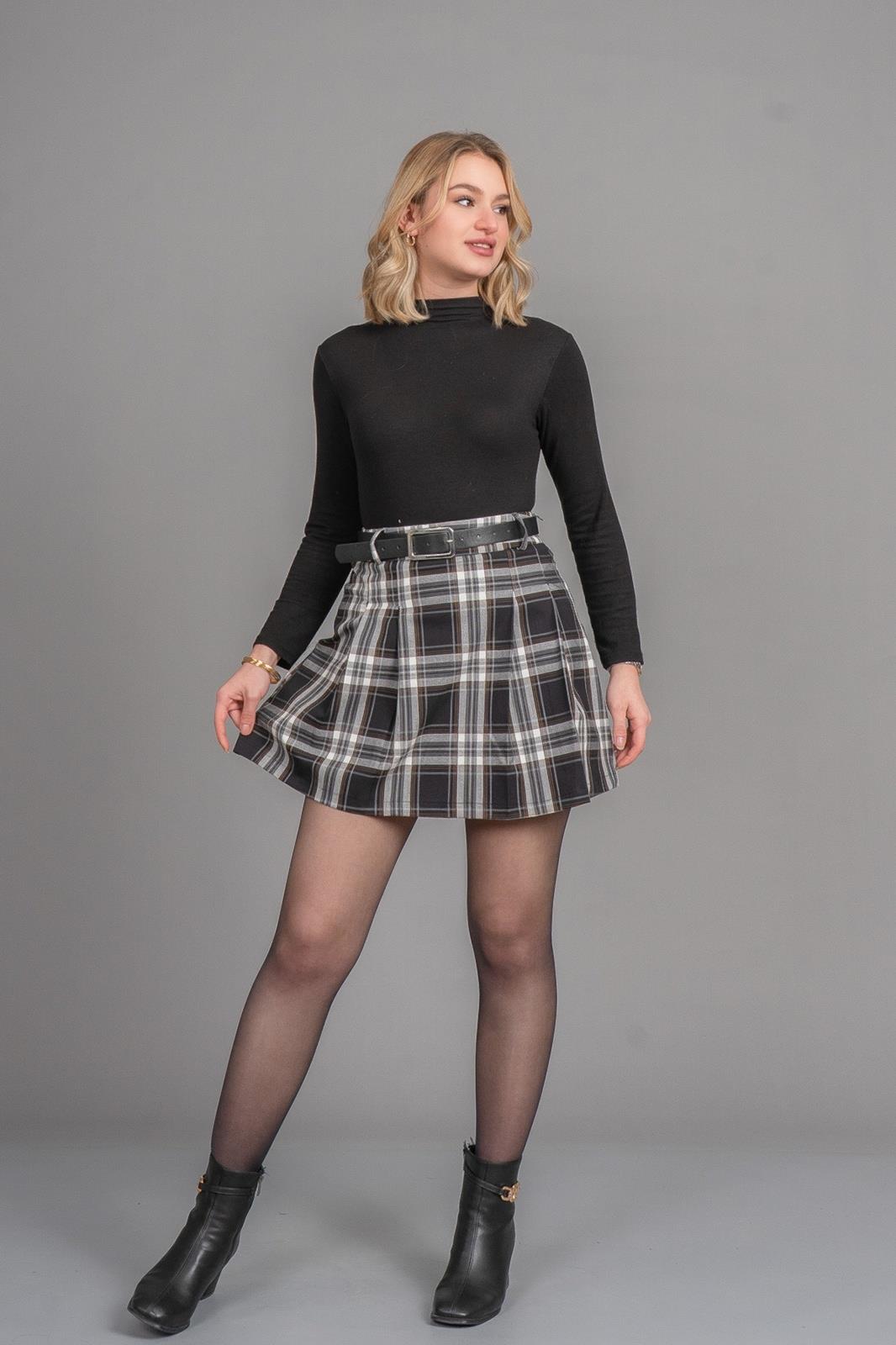 FREYA MİNİ ETEK - EKOSE - KARELİ