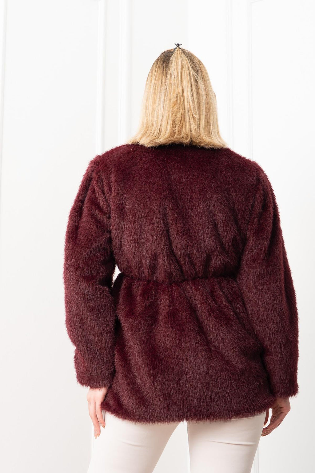 GLOW BEL LASTİKLİ PELUŞ MONT - BORDO