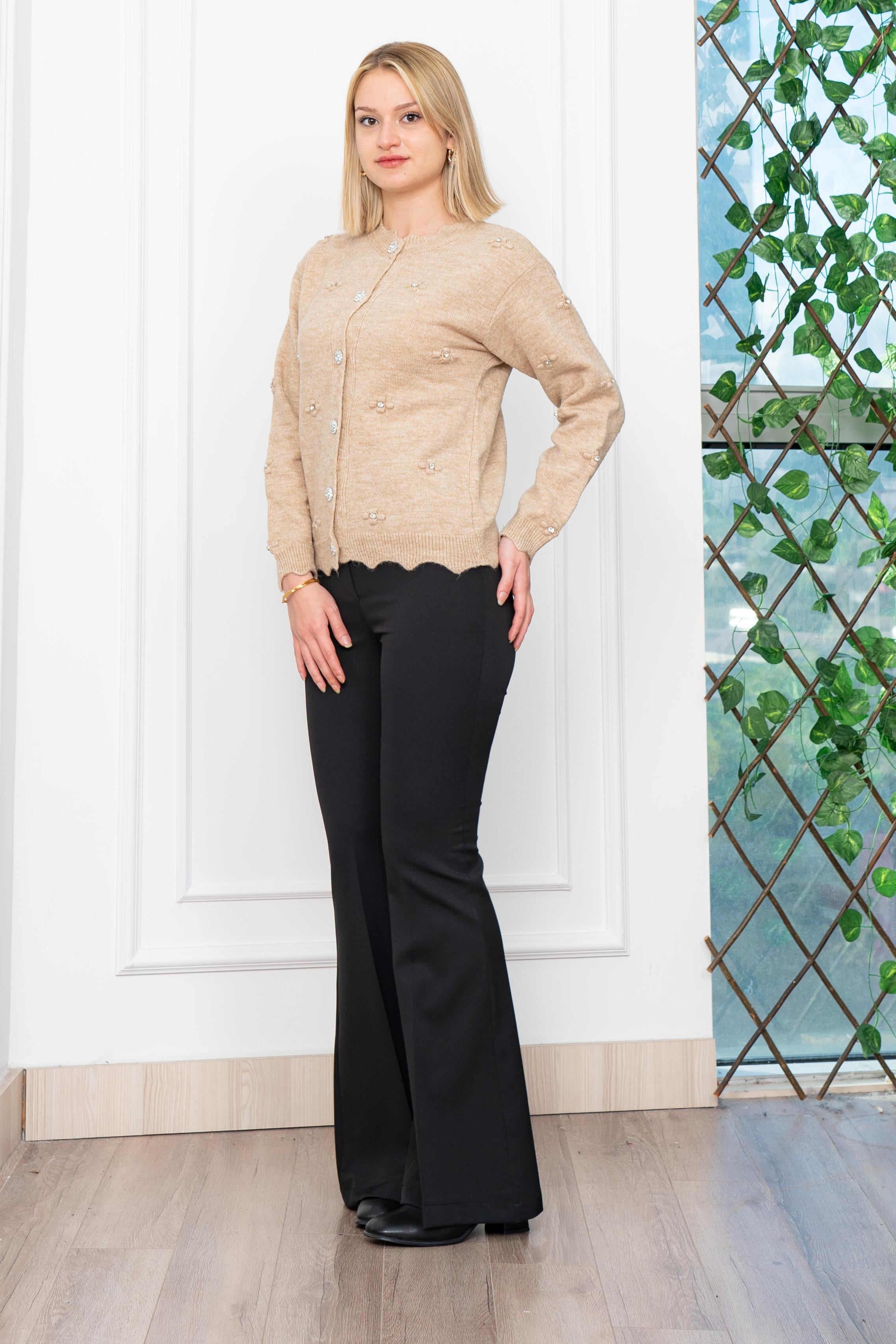 GRACE ÇİÇEK MOTİFLİ HIRKA - camel