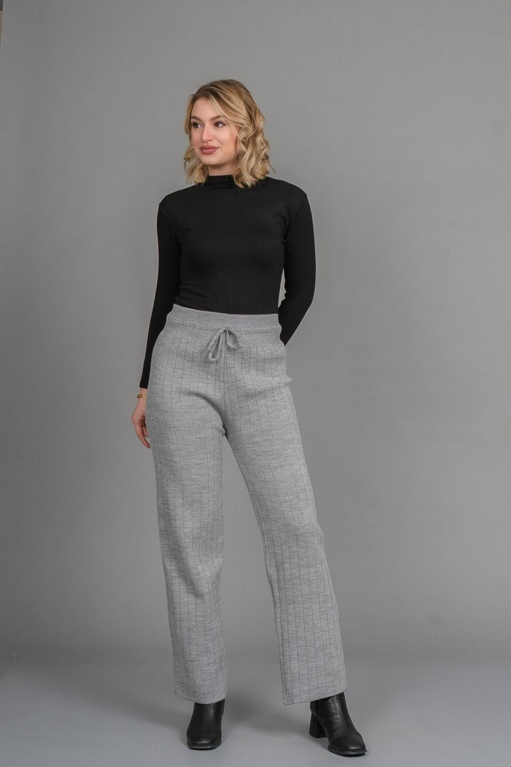 GWEN TRİKO PANTOLON - GRI MELANJ