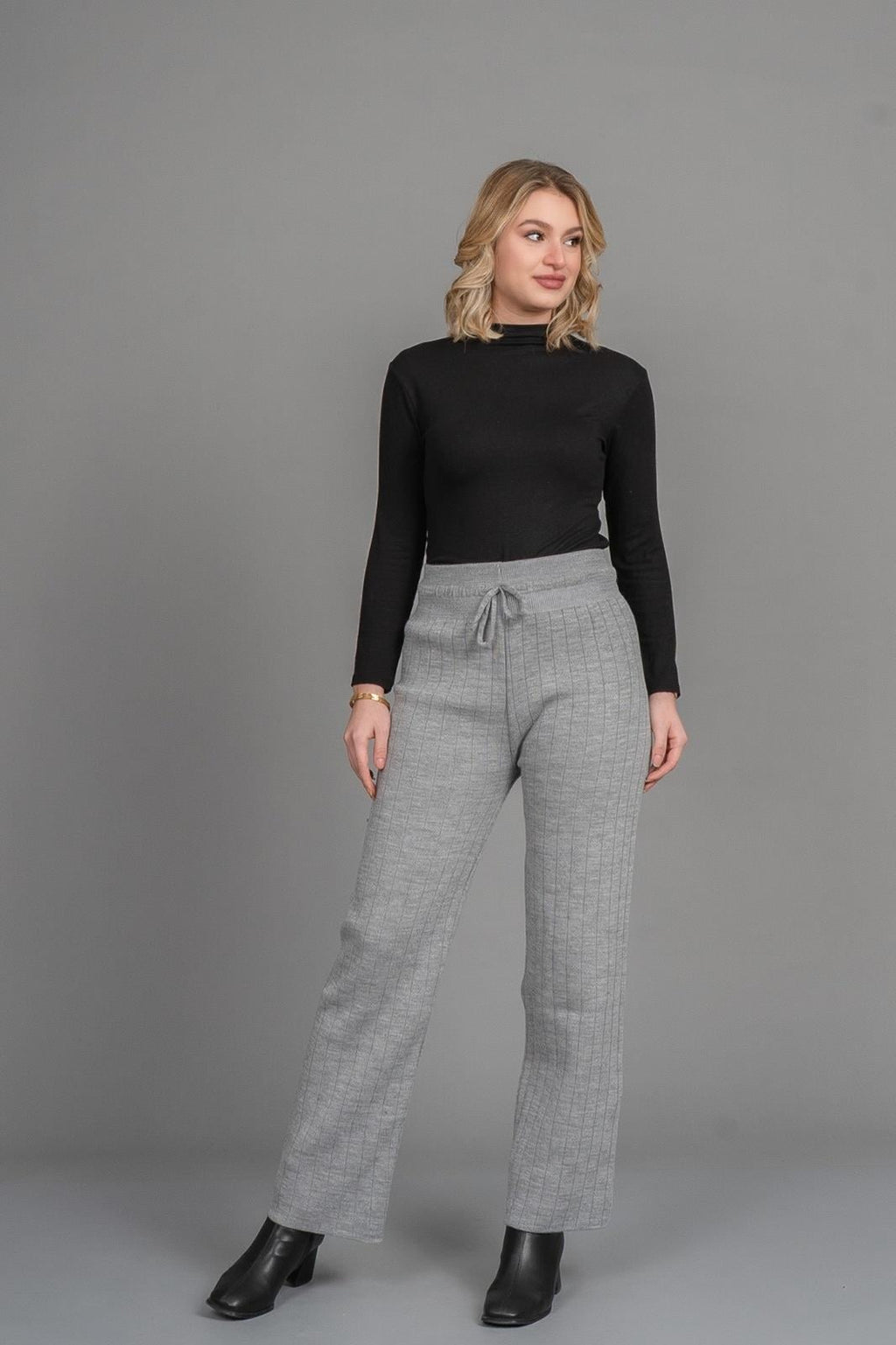 GWEN TRİKO PANTOLON - GRI MELANJ