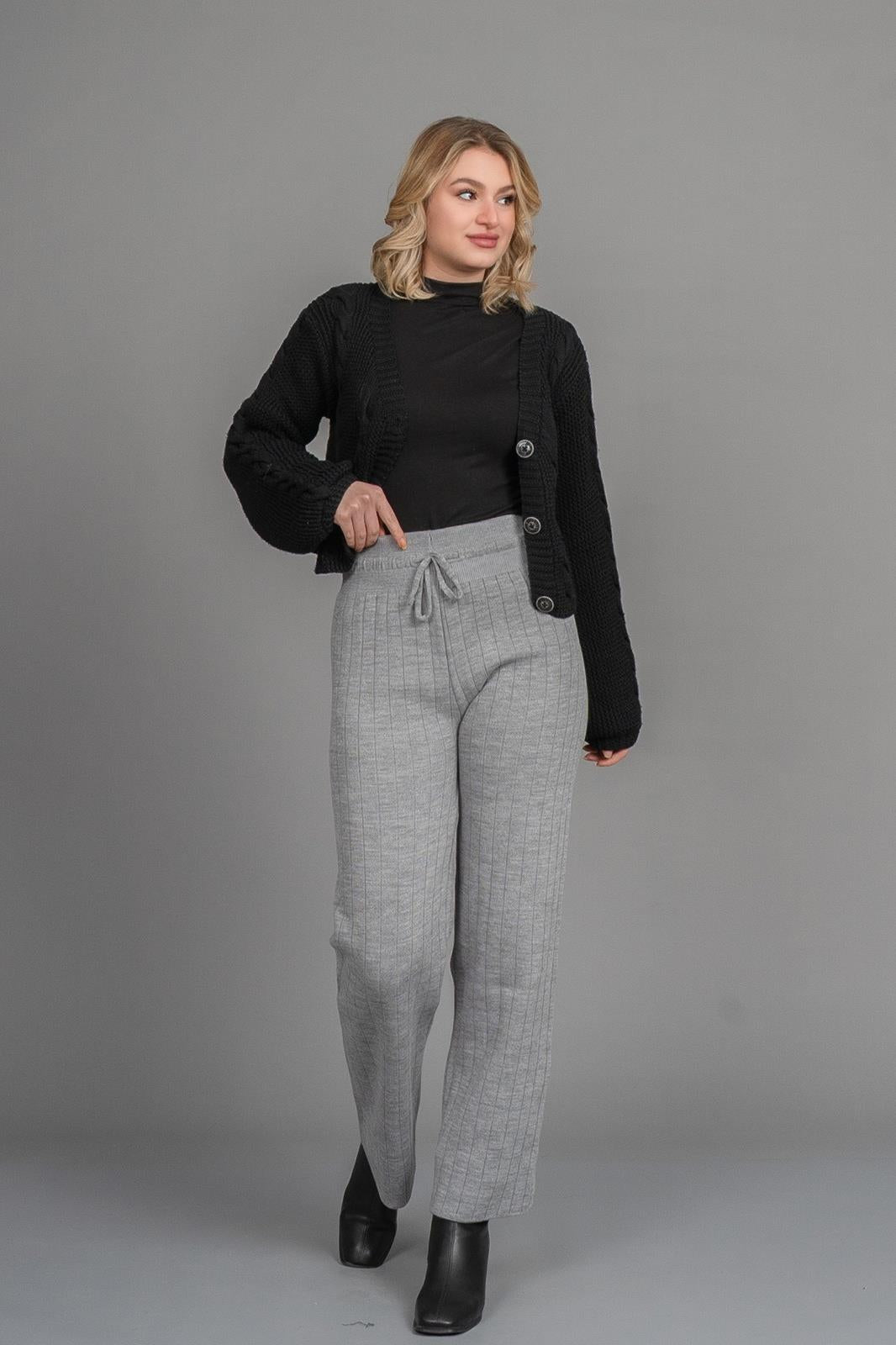 GWEN TRİKO PANTOLON - GRI MELANJ