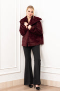 HIGH GENİŞ YAKA PELUŞ MONT - BORDO
