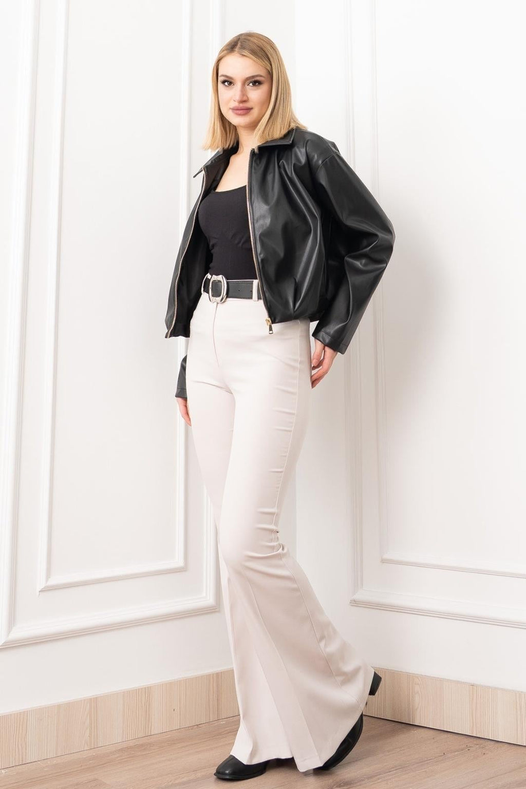 INES DERİ CEKET - SIYAH