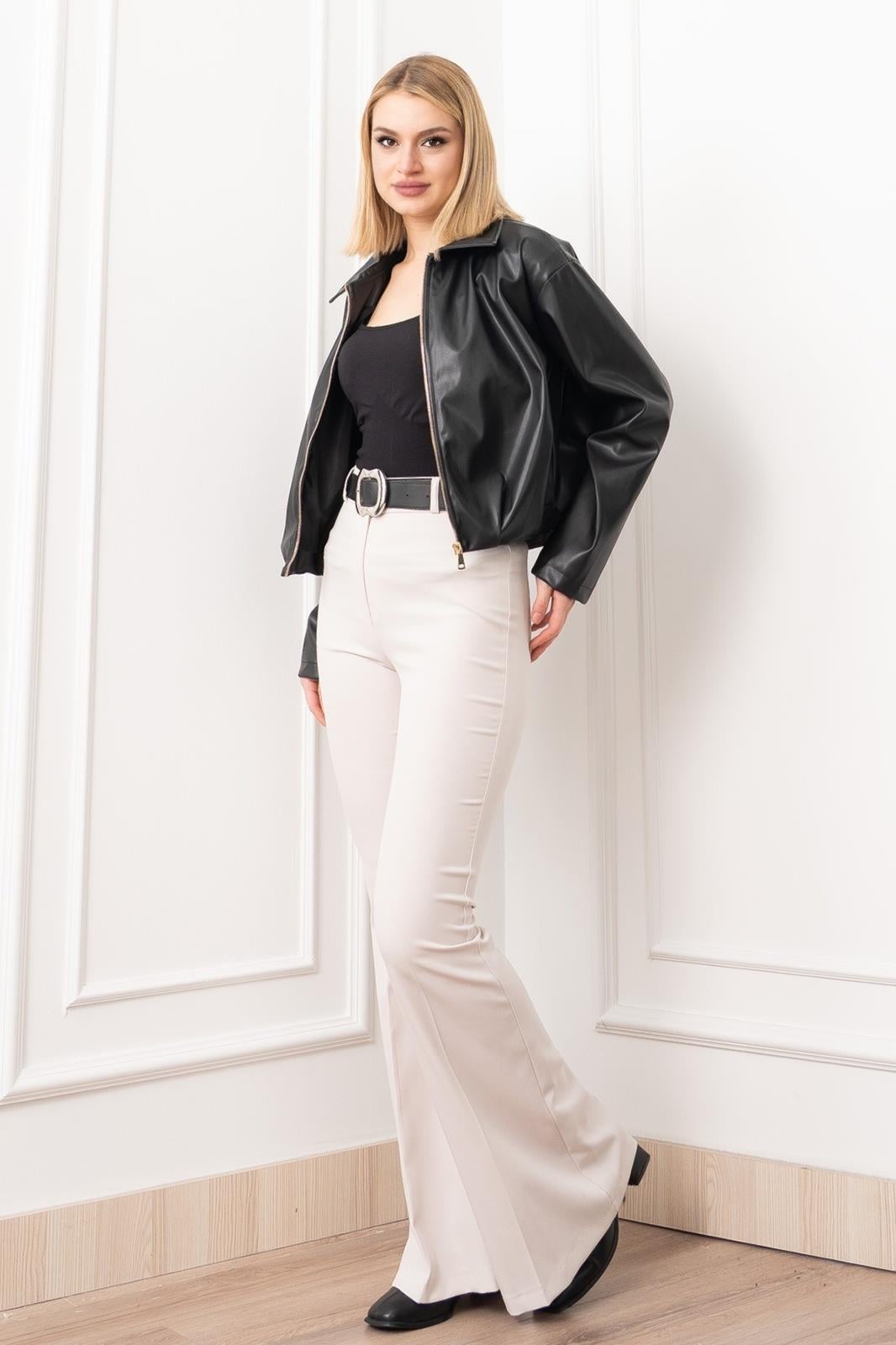 INES DERİ CEKET - SIYAH