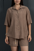 Keten Oversize Gömlek 70039 - VIZON