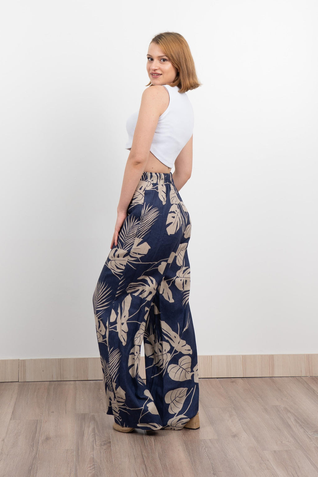 Keten Yüksek Bel Pantolon 30289 - LACI