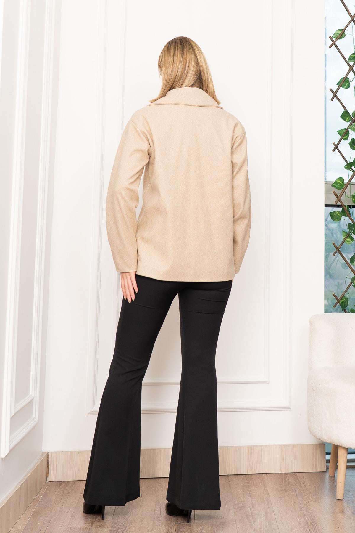 LUNA OVERSIZE KAŞE CEKET - BEJ