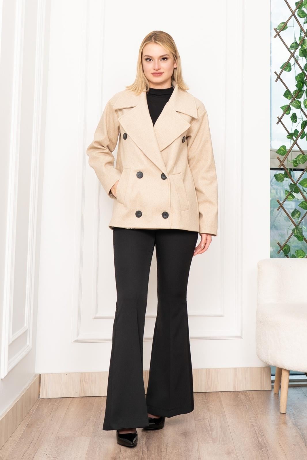 LUNA OVERSIZE KAŞE CEKET - BEJ