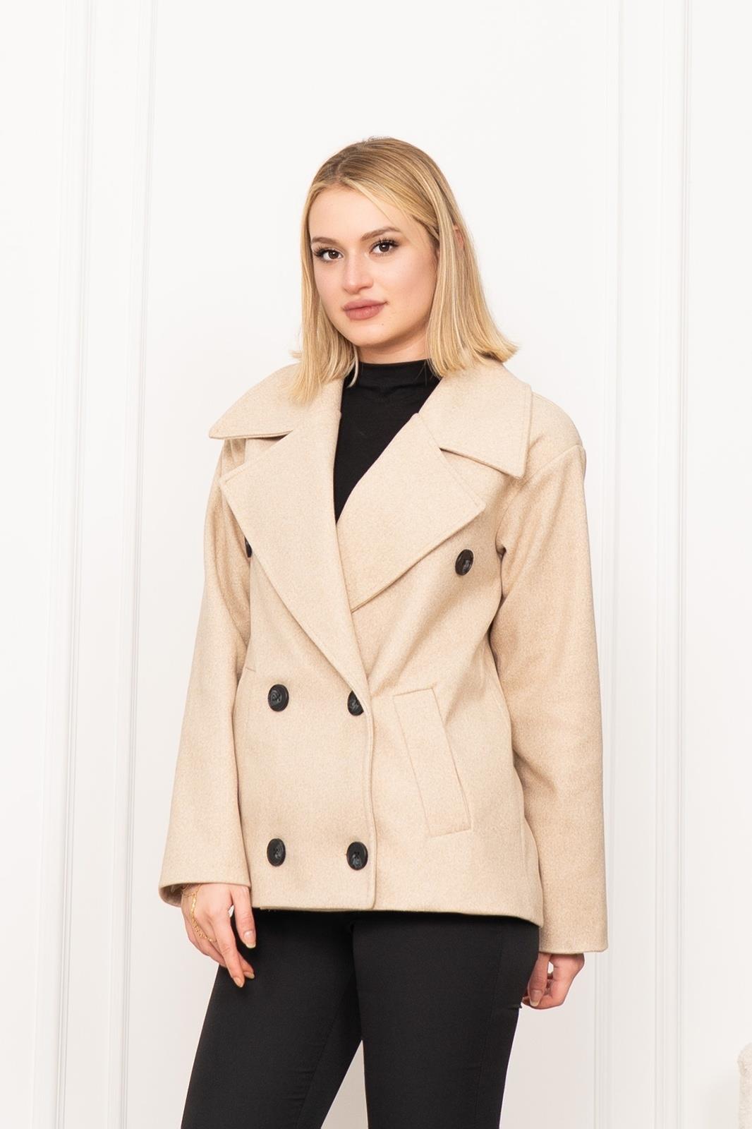 LUNA OVERSIZE KAŞE CEKET - BEJ