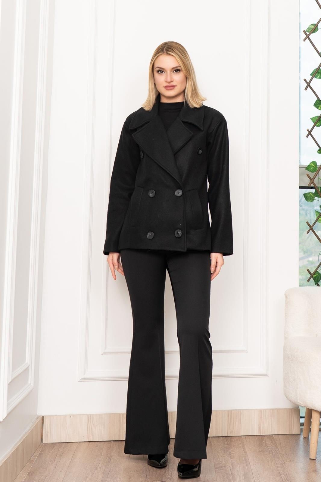 LUNA OVERSIZE KAŞE CEKET - SIYAH