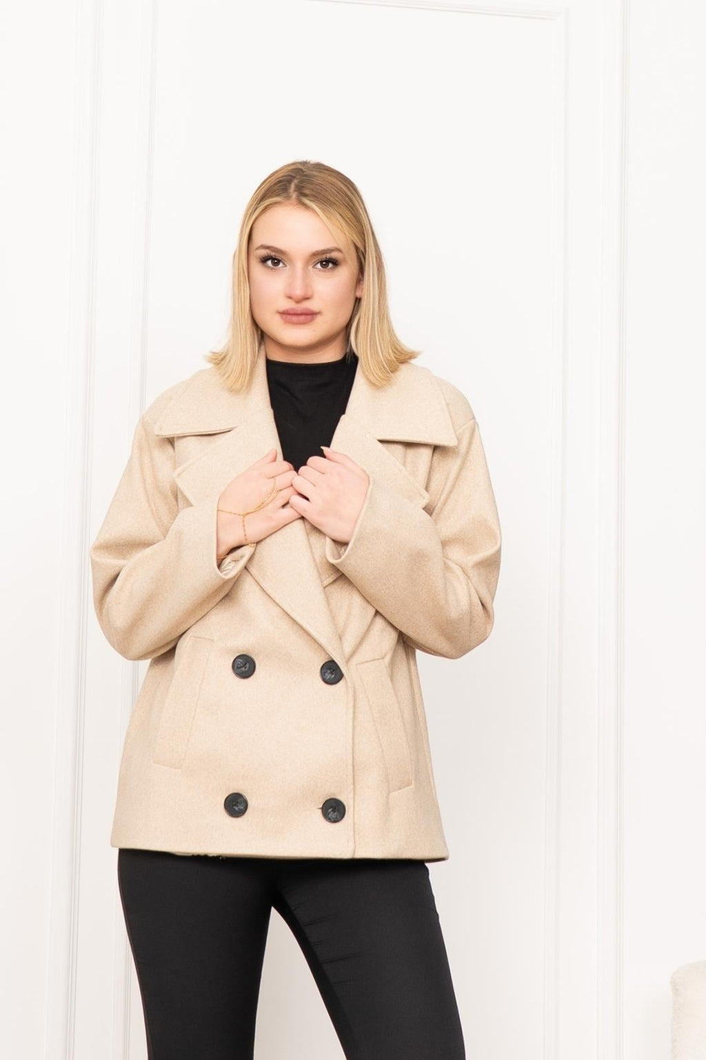 LUNA OVERSIZE KAŞE CEKET - BEJ