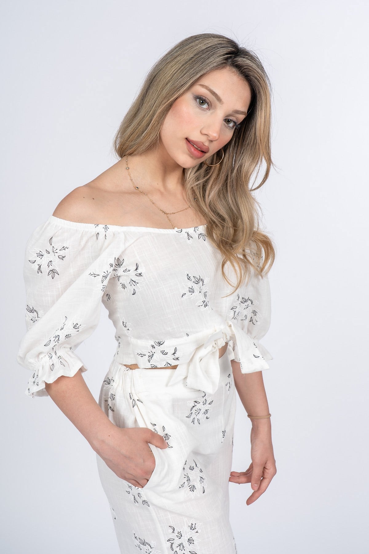 MARGARET KETEN BLUZ PANTOLON İKİLİ TAKIM - SIYAH