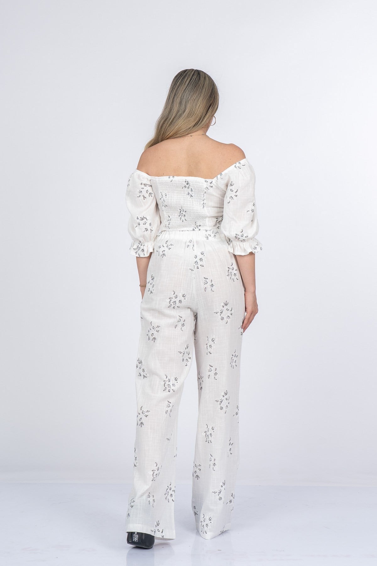 MARGARET KETEN BLUZ PANTOLON İKİLİ TAKIM - SIYAH