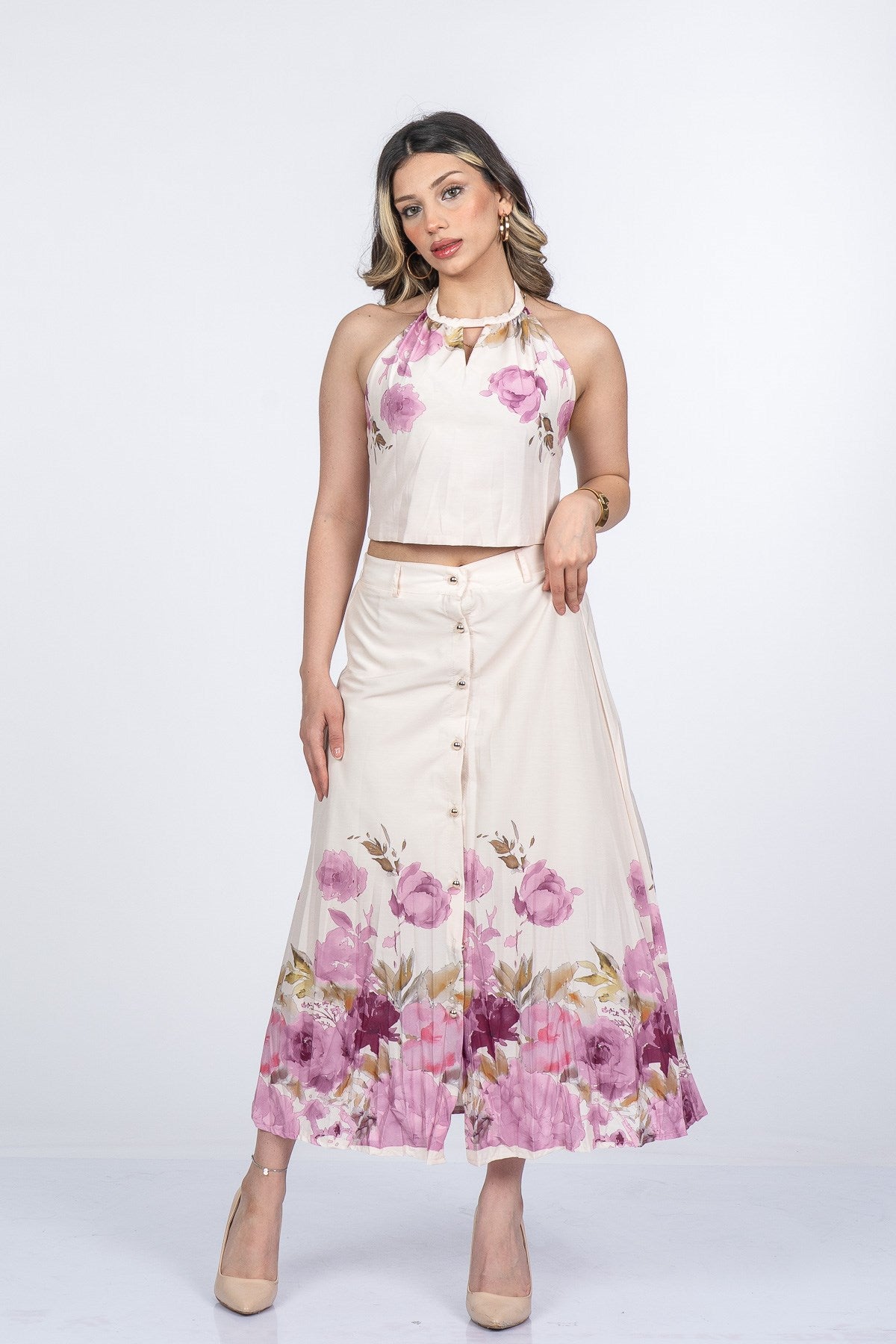 MARIANNA BLUZ ETEK İKİLİ TAKIM - PEMBE