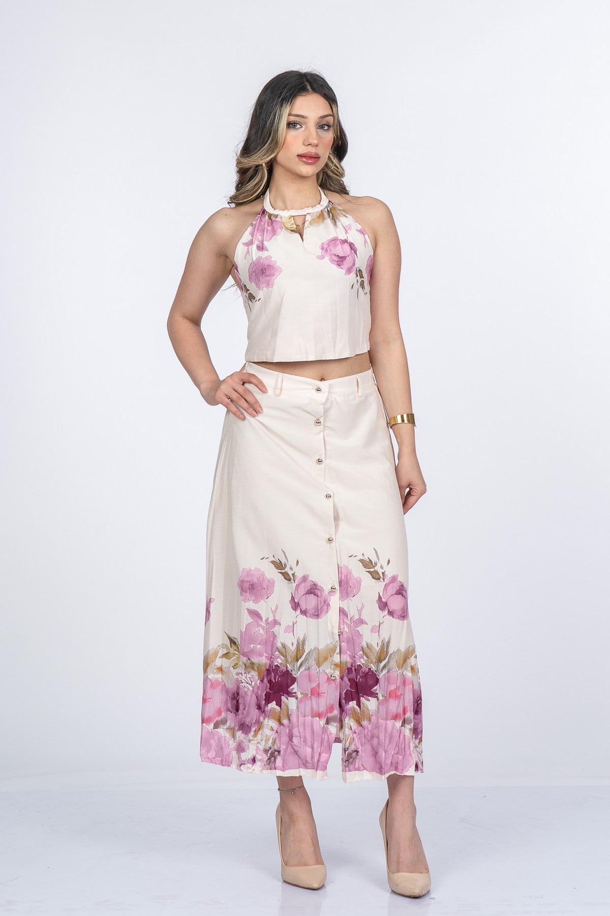MARIANNA BLUZ ETEK İKİLİ TAKIM - PEMBE