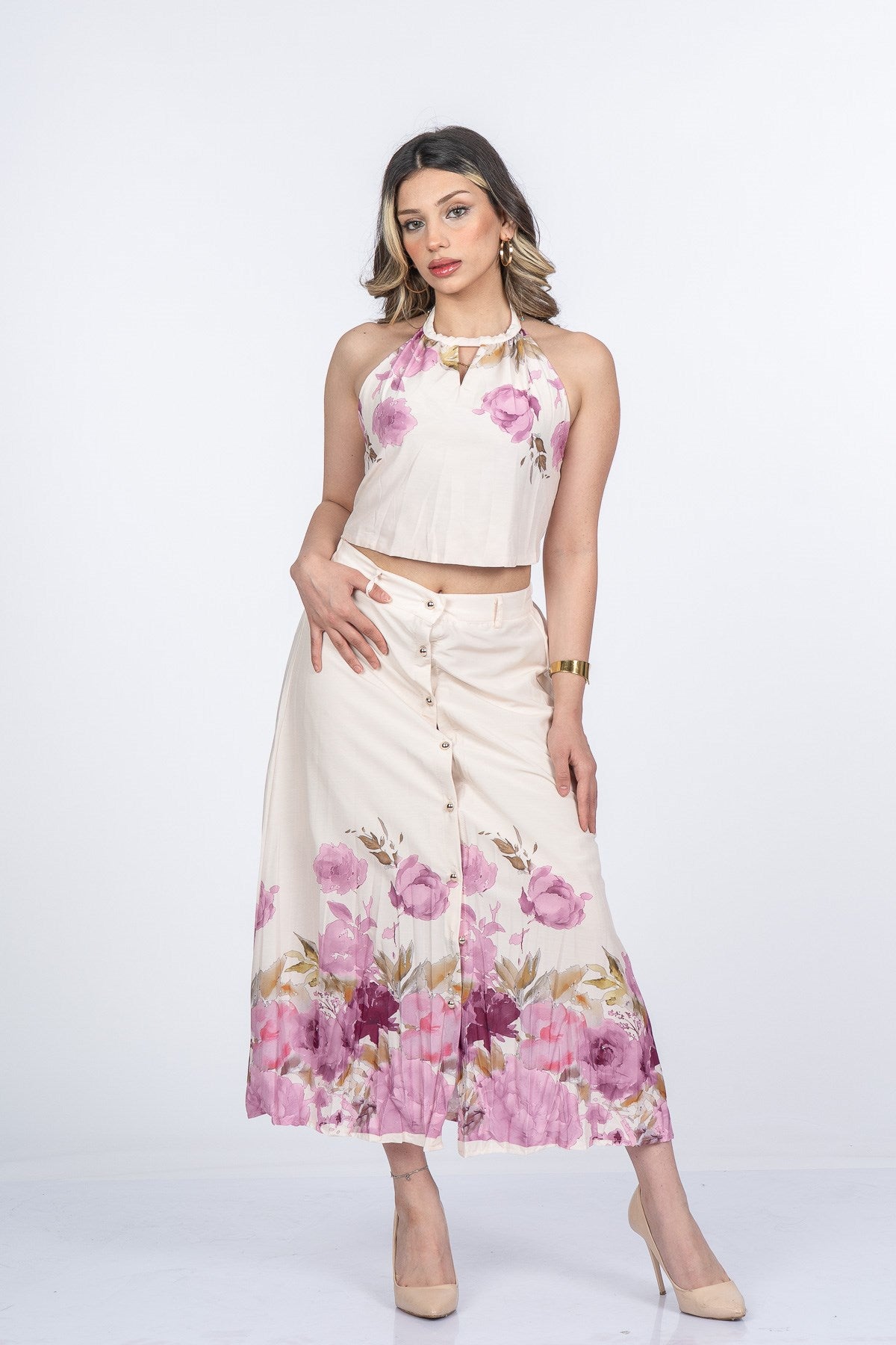 MARIANNA BLUZ ETEK İKİLİ TAKIM - PEMBE
