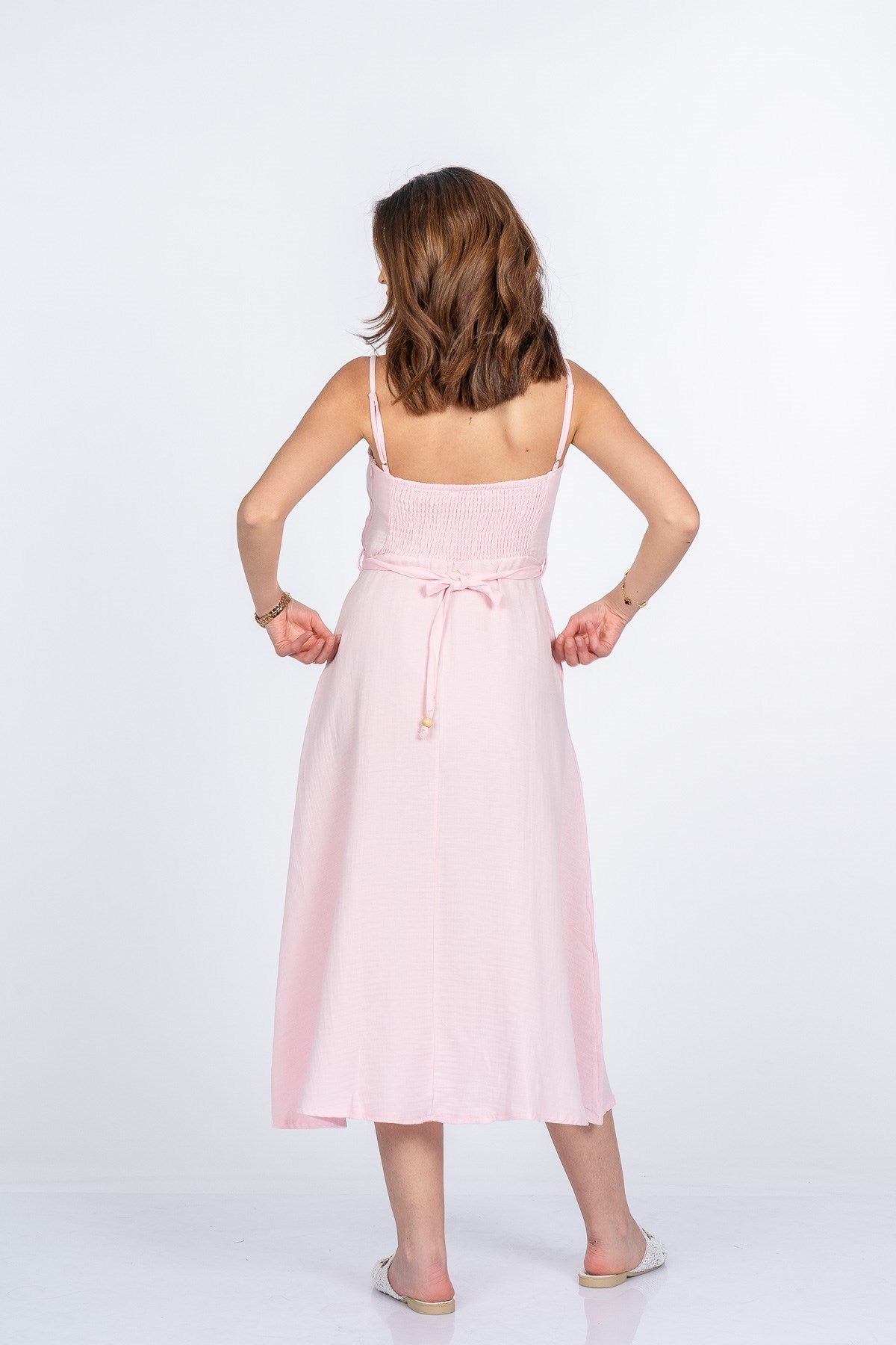 MARILYN UZUN ELBİSE - PEMBE
