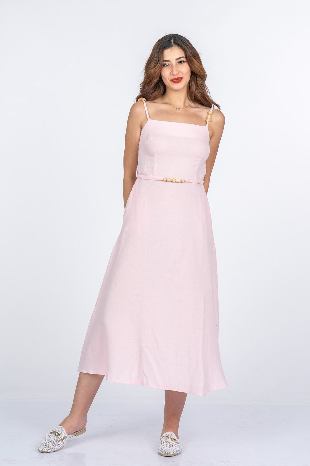 MARILYN UZUN ELBİSE - PEMBE