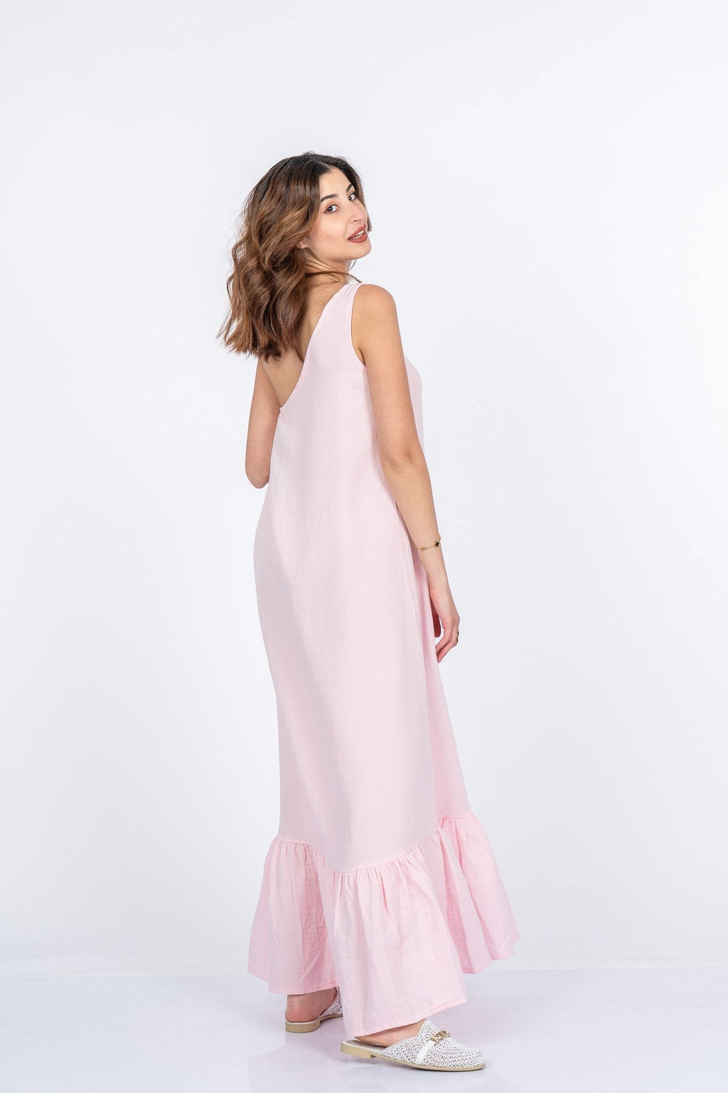 MARINA UZUN ELBİSE - PEMBE
