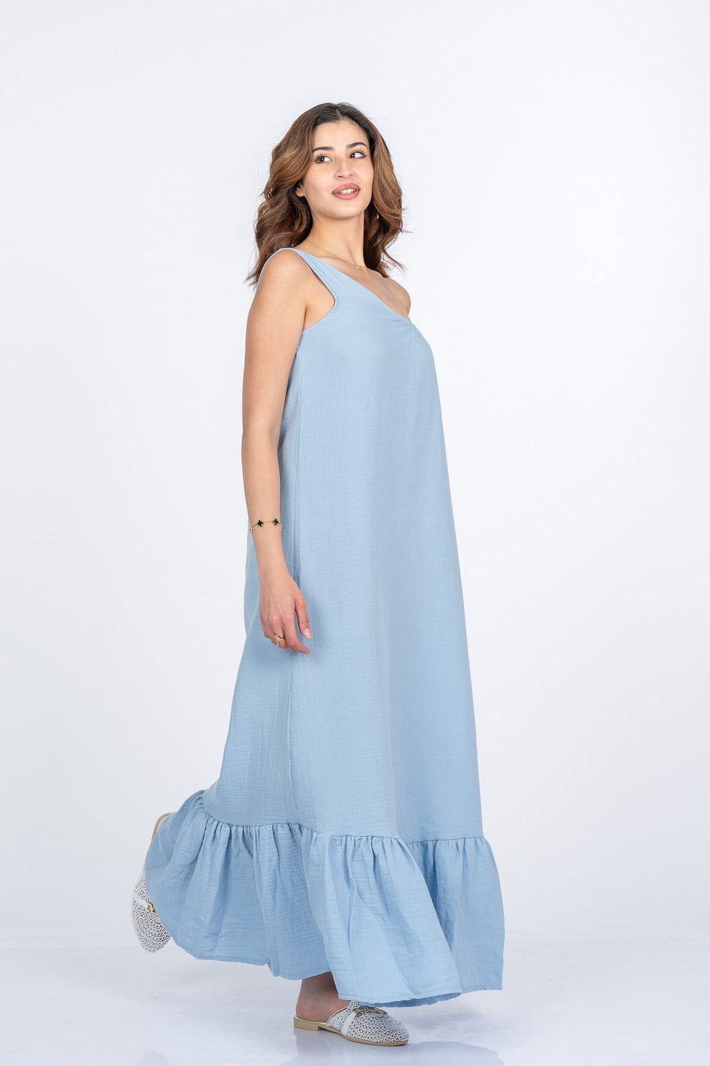 MARINA UZUN ELBİSE - MAVİ