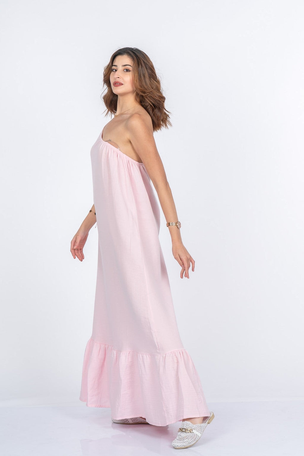 MARINA UZUN ELBİSE - PEMBE
