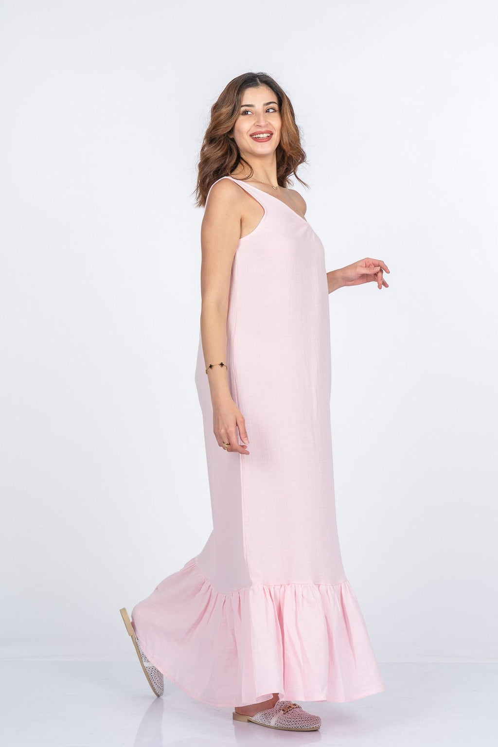 MARINA UZUN ELBİSE - PEMBE