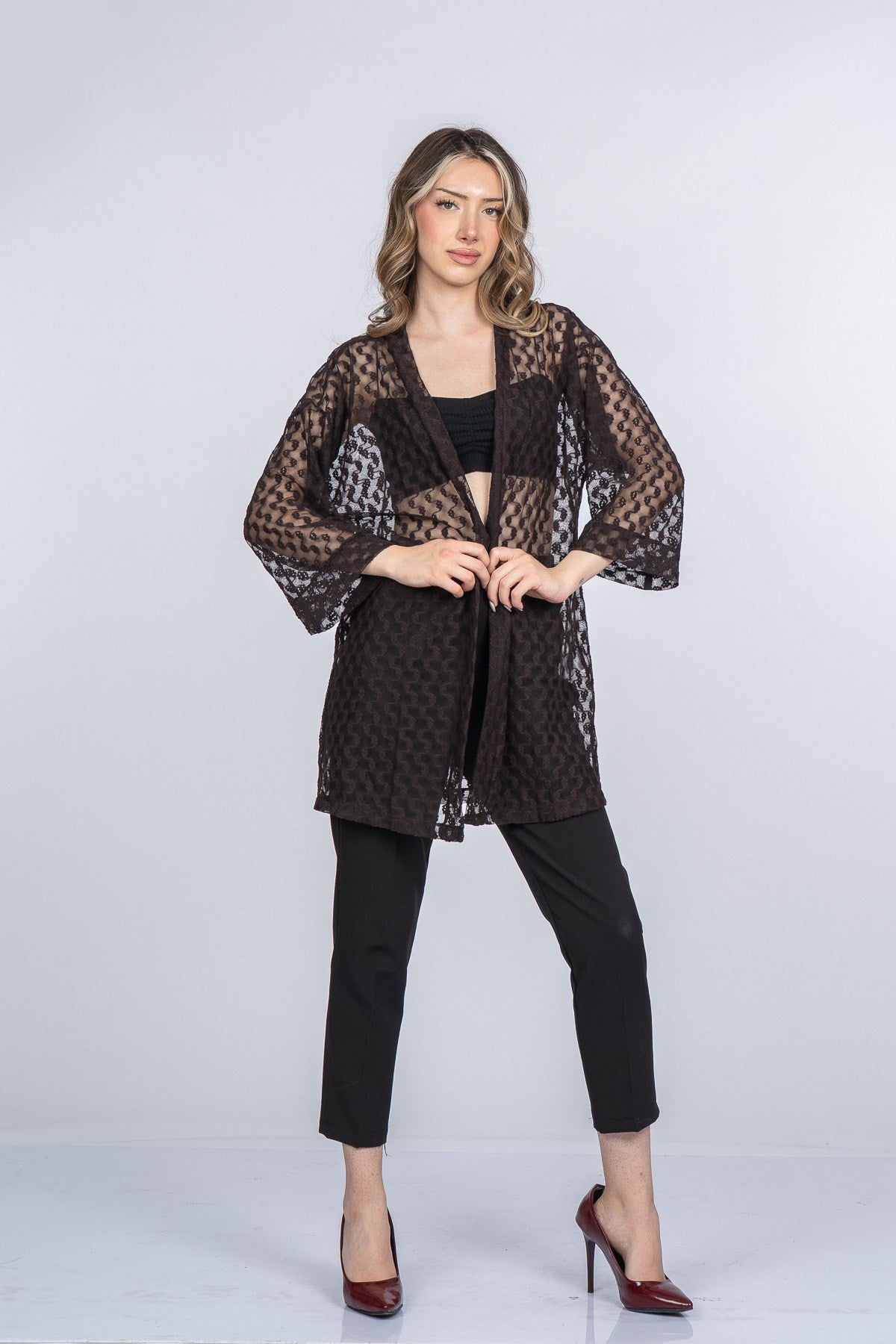 MARISOL KİMONO HIRKA - KAHVE