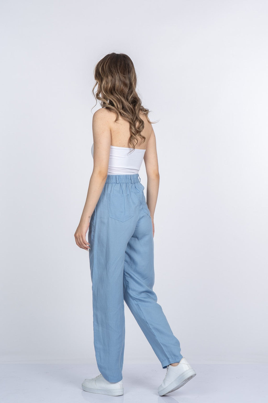 MARYAM KETEN PANTOLON - MAVİ
