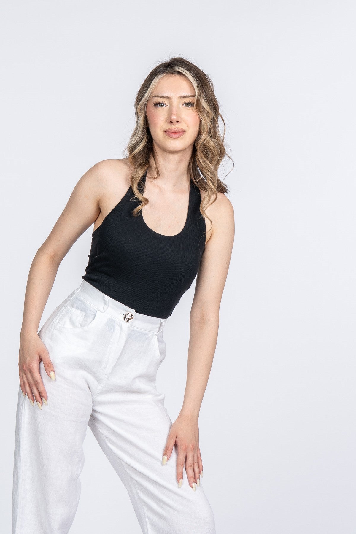 MARYAM KETEN PANTOLON - EKRU