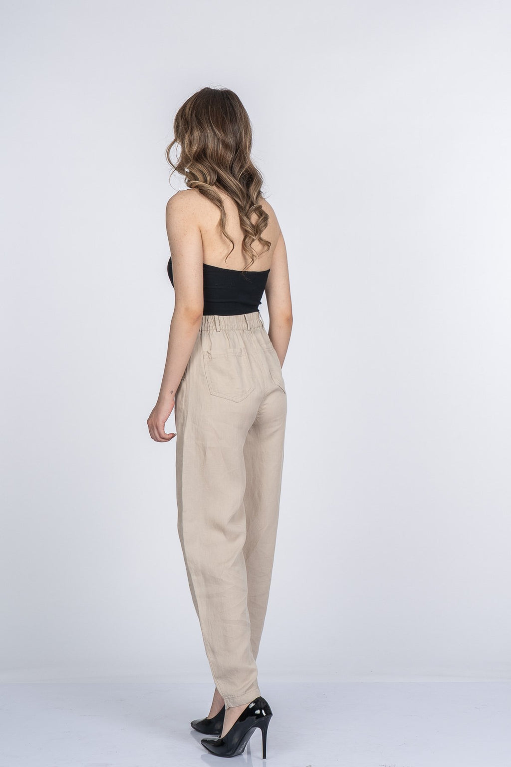 MARYAM KETEN PANTOLON - TAŞ