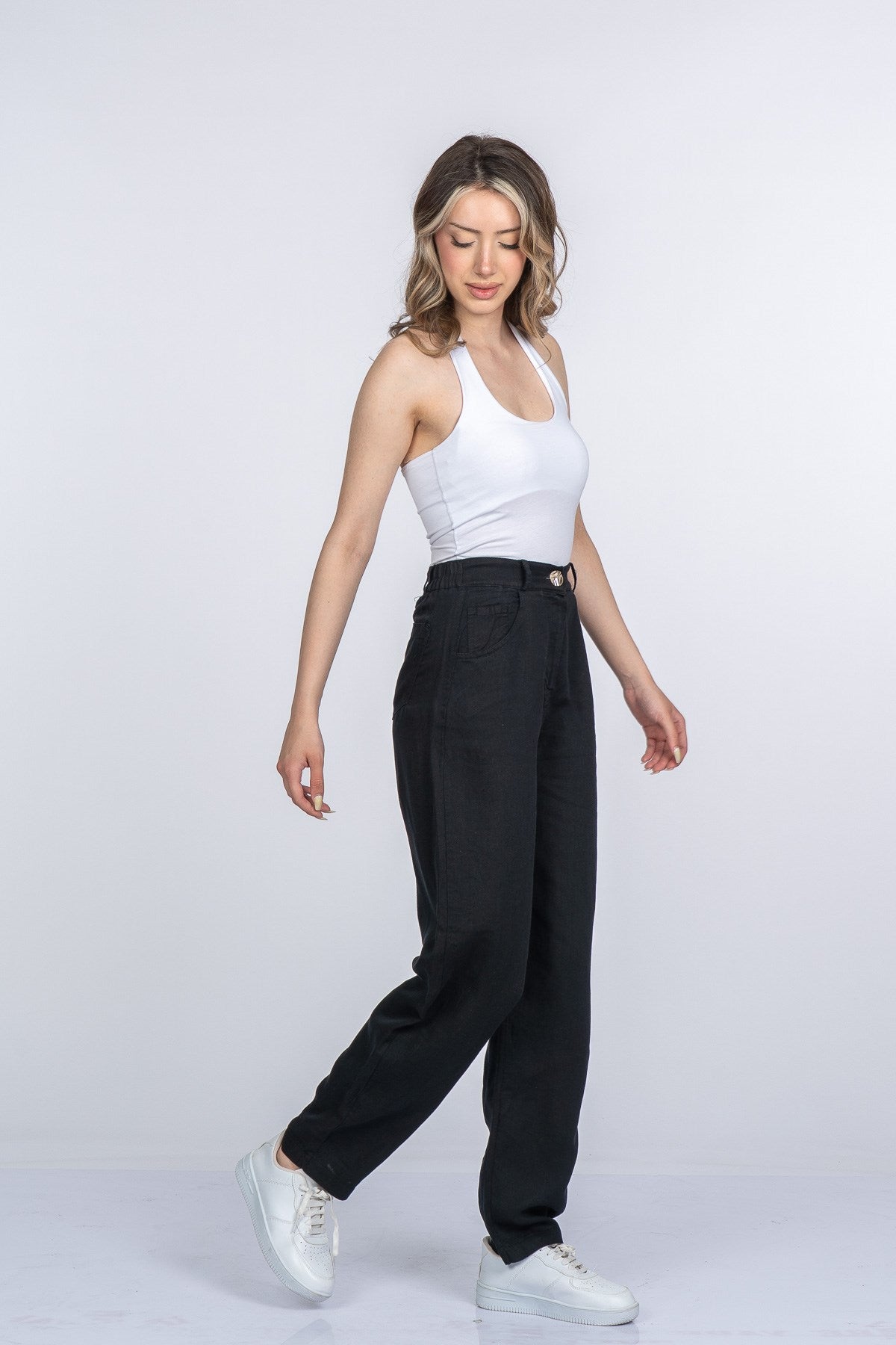 MARYAM KETEN PANTOLON - SIYAH