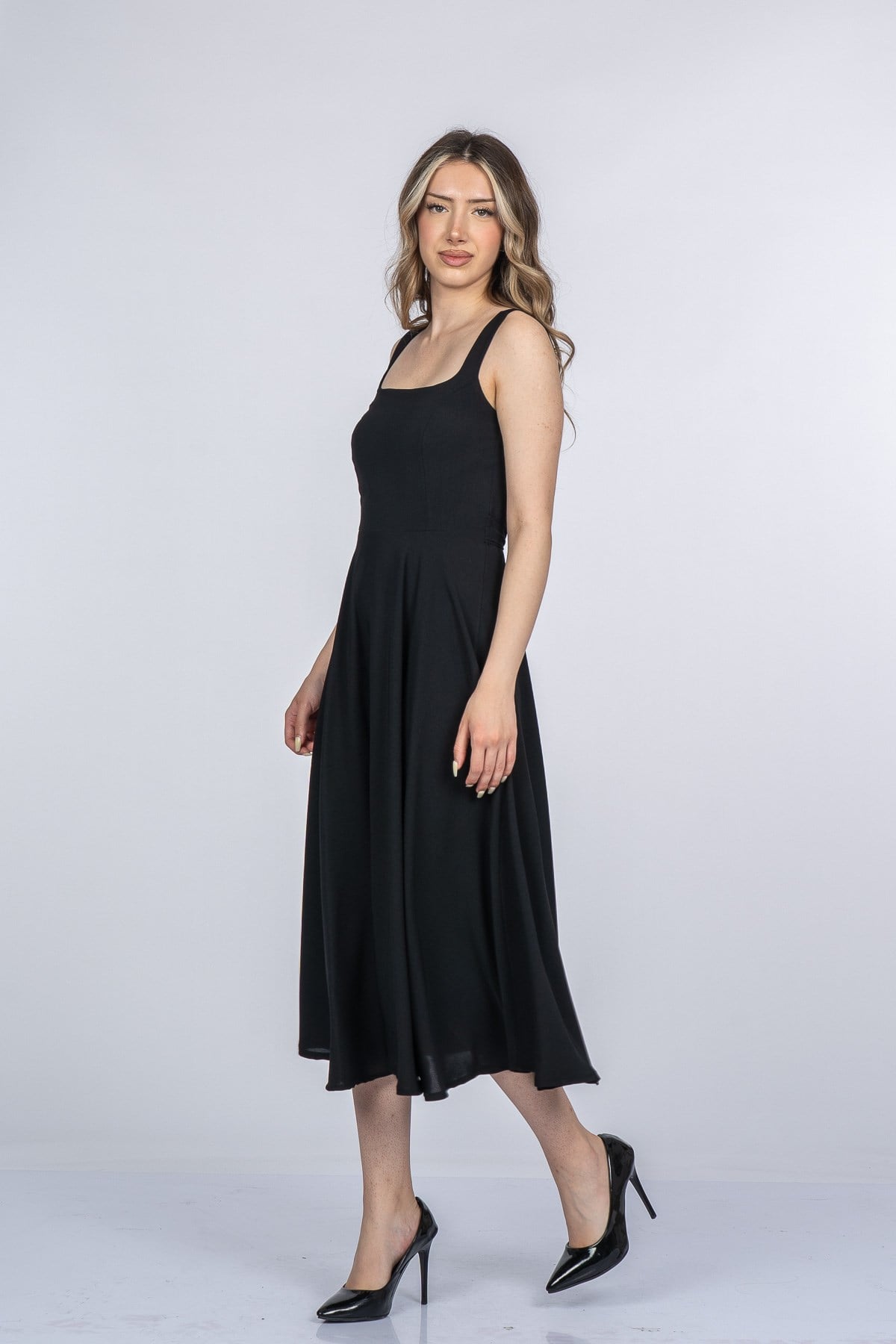 MAYA UZUN ELBİSE - SIYAH