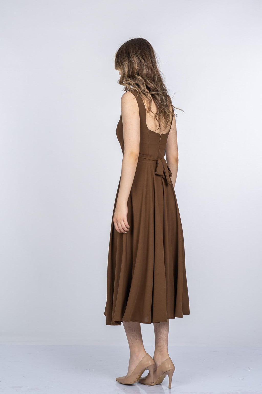 MAYA UZUN ELBİSE - KAHVE